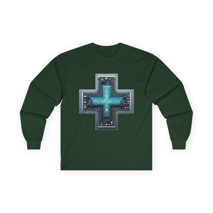 Long Sleeve Tee with Unique Technology Design – Sleek and Modern Tech-Inspired Shirt for Casual Wear and Tech Enthusiasts Forest Green