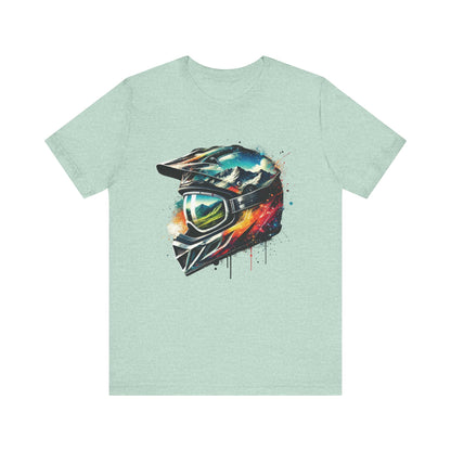 Biker Tee, Motorcycle Shirt, Rider Top, Adventure T-Shirt, Urban Style, Streetwear, Graphic Tee, Motocross Apparel, Off-Road Clothing Heather Prism Mint