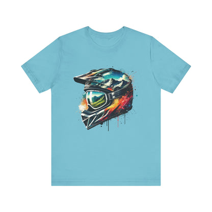 Biker Tee, Motorcycle Shirt, Rider Top, Adventure T-Shirt, Urban Style, Streetwear, Graphic Tee, Motocross Apparel, Off-Road Clothing Turquoise