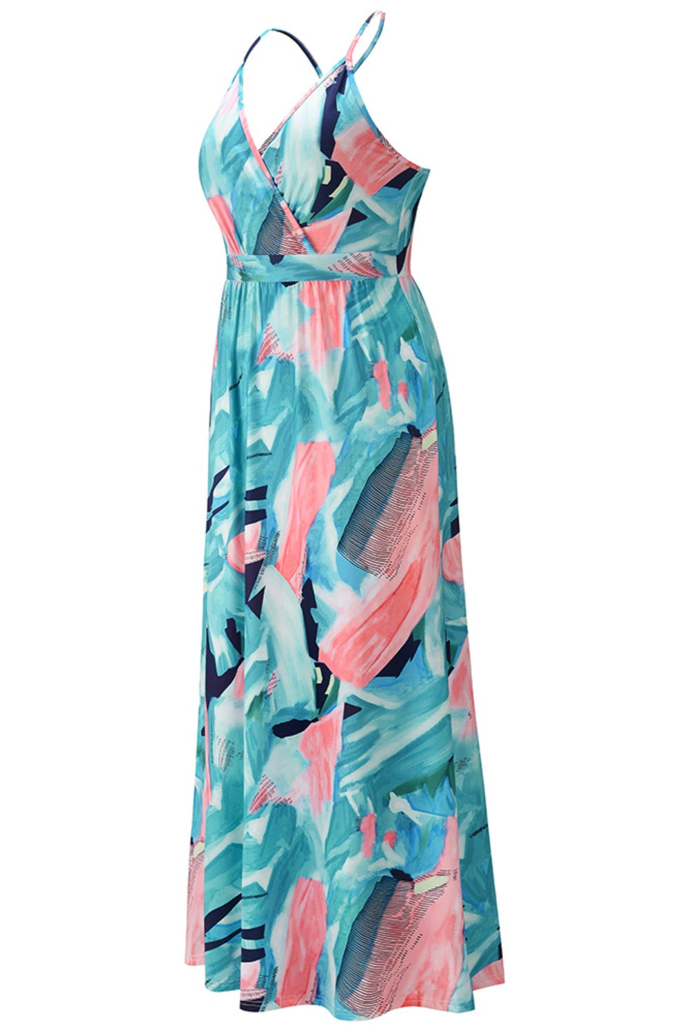 Crisscross Printed Surplice Cami Dress