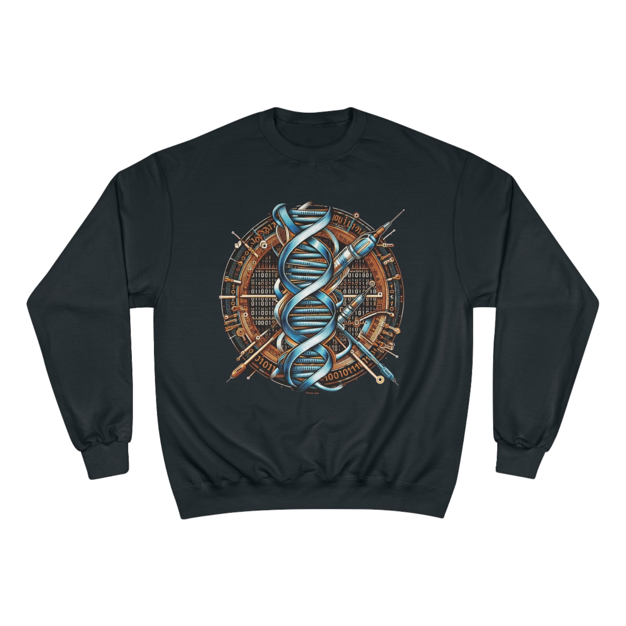 Champion Sweatshirt - Medical Data Flow Binary Stream Design Black