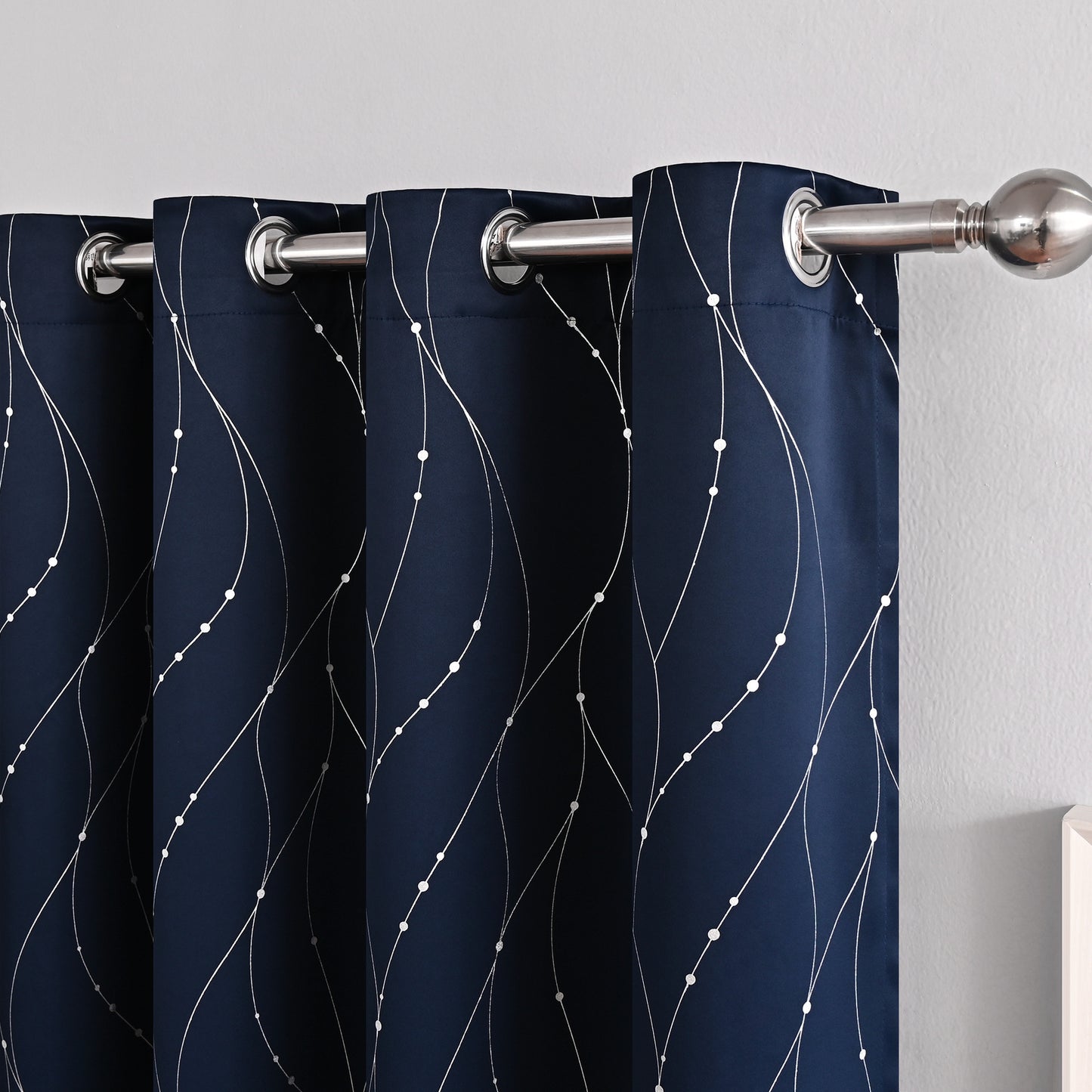 Modern Minimalist Furnishings Decorative Blackout Curtains Navy Blue