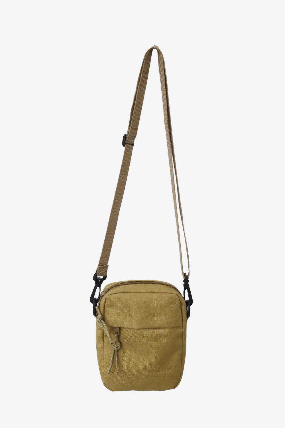 Wide Strap Polyester Crossbody Bag Camel One Size