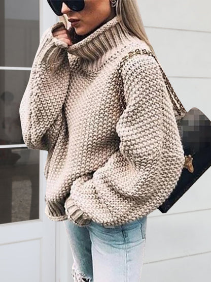 Turtleneck Long Sleeve Sweater Camel