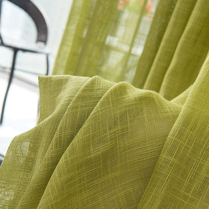 Elegant Linen Curtains – Half Shading & Decorative Cotton Curtains for Various Window Types Green