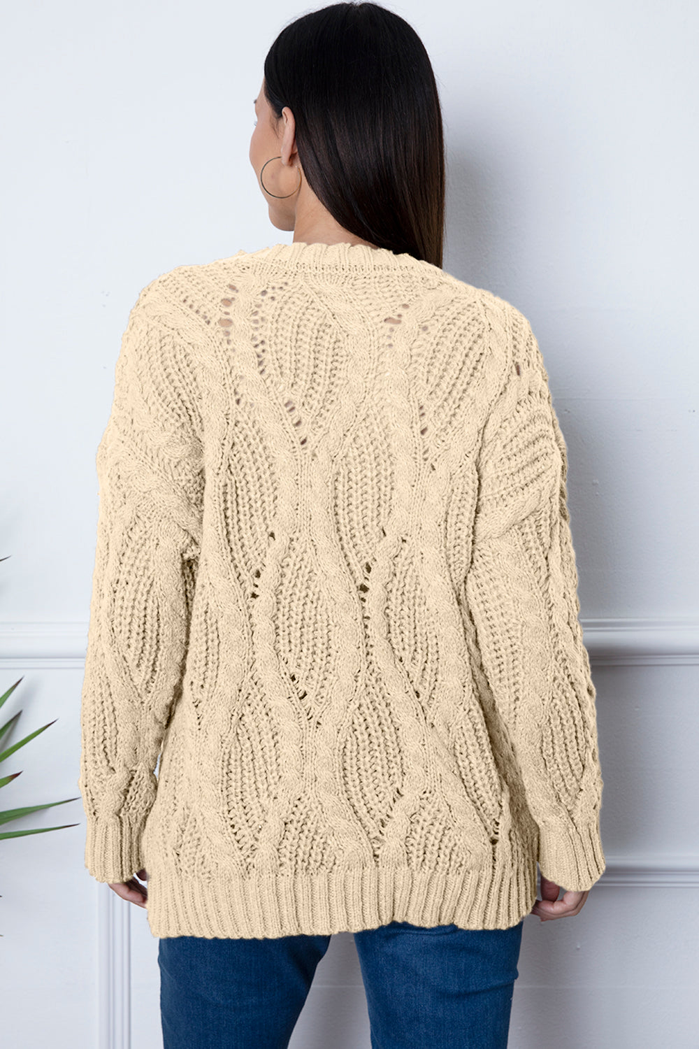 Round Neck Dropped Shoulder Sweater