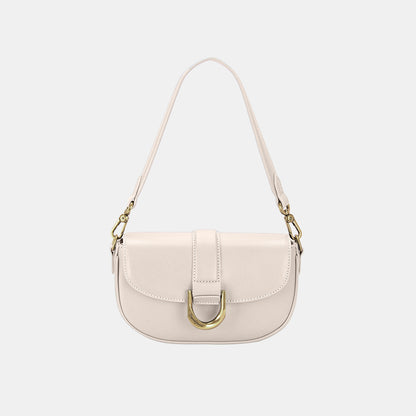 David Jones PU Leather Shoulder Bag Ivory One Size