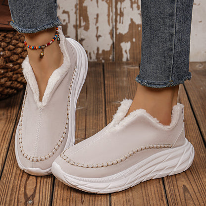 Thermal Suede Platform Slip-On Boots Dust Storm