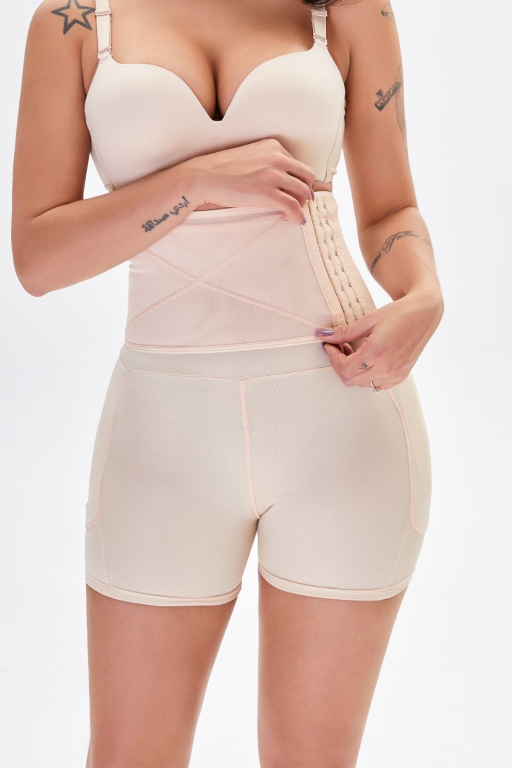 Full Size Hip Lifting Shaping Shorts Apricot