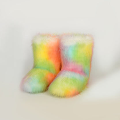 Thermal Fuzzy Platform Boots Multi