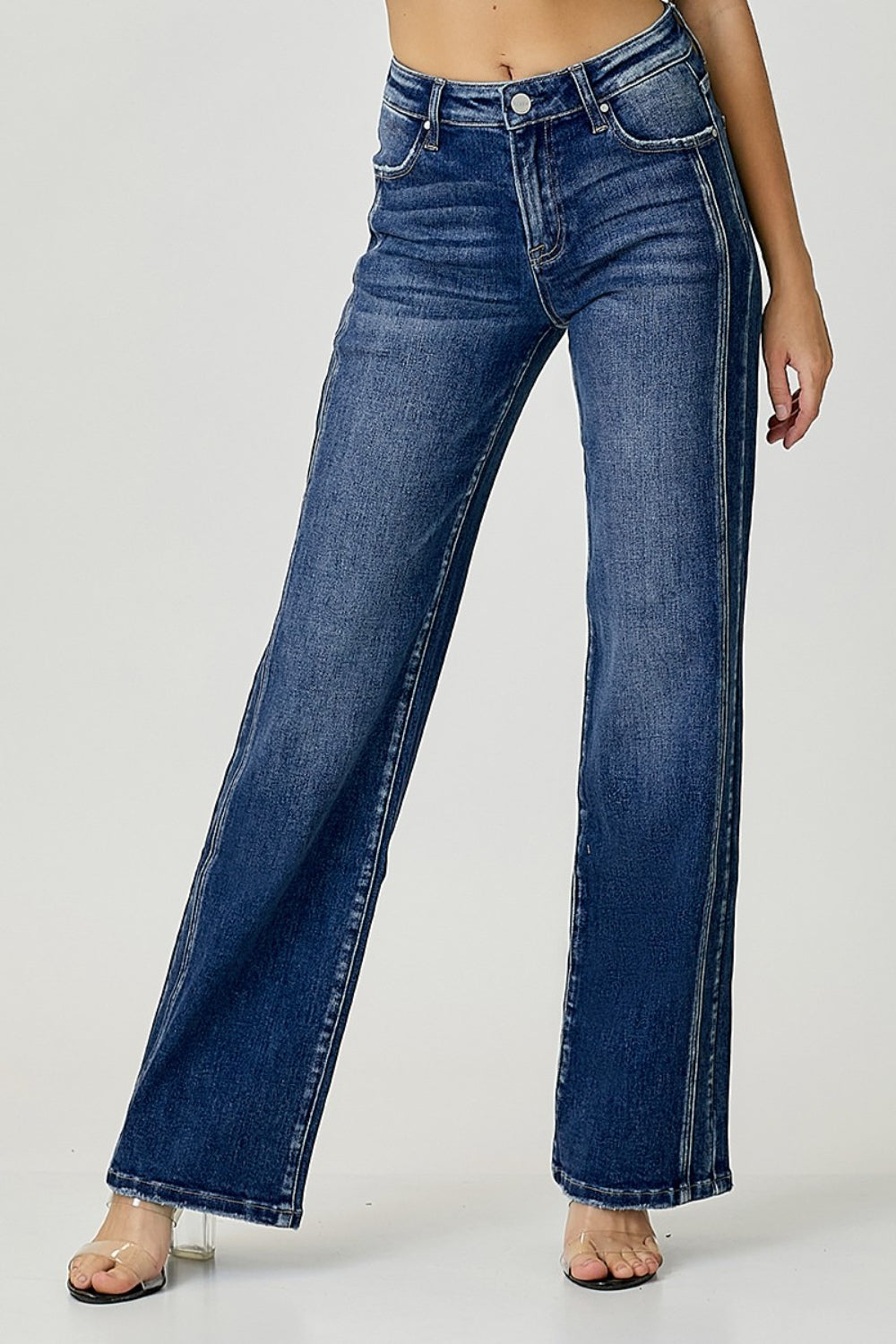 RISEN Mid Rise Straight Jeans - Thandynie