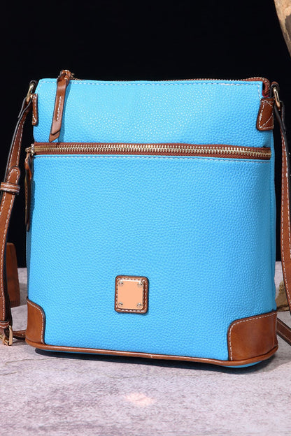 PU Leather Crossbody Bag Pastel Blue One Size