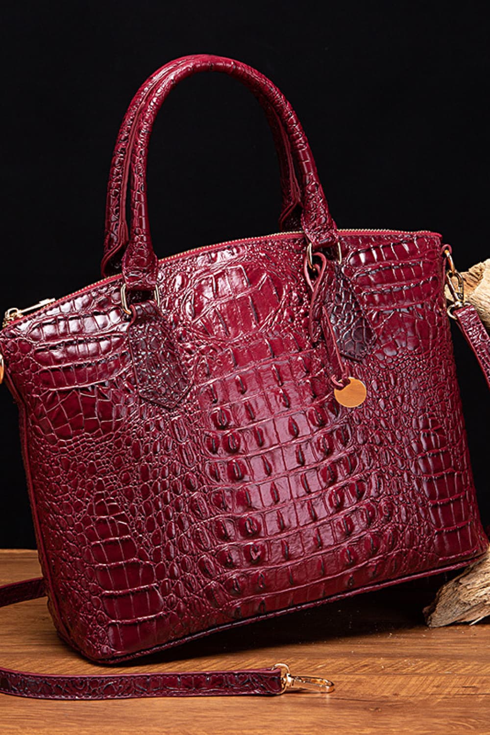 PU Leather Handbag Wine One Size