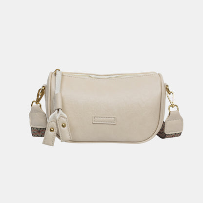 PU Leather Shoulder Bag Ivory One Size