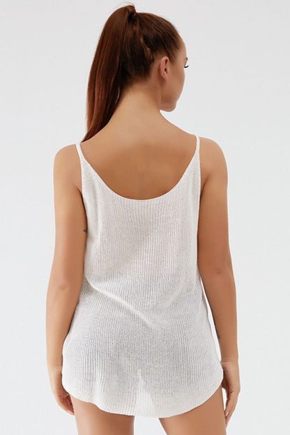 Scoop Neck Spaghetti Strap Knit Cami