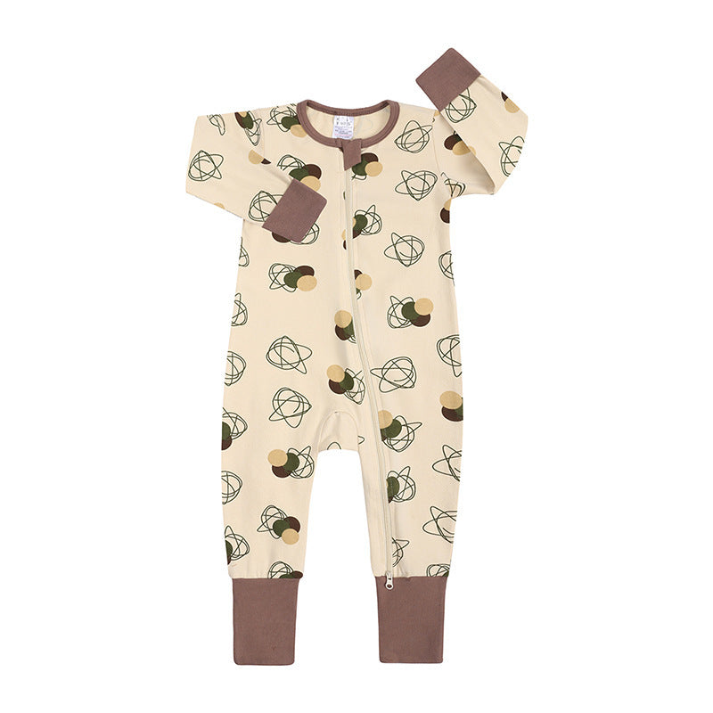 Spring And Autumn Long Sleeve Cotton Baby Jumpsuit Male And Female Baby Home Romper Circle Jumpsuit