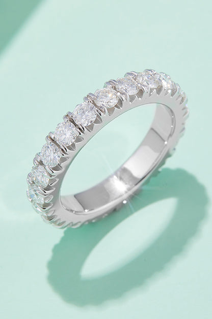 Adored 2.3 Carat Moissanite 925 Sterling Silver Eternity Ring Silver