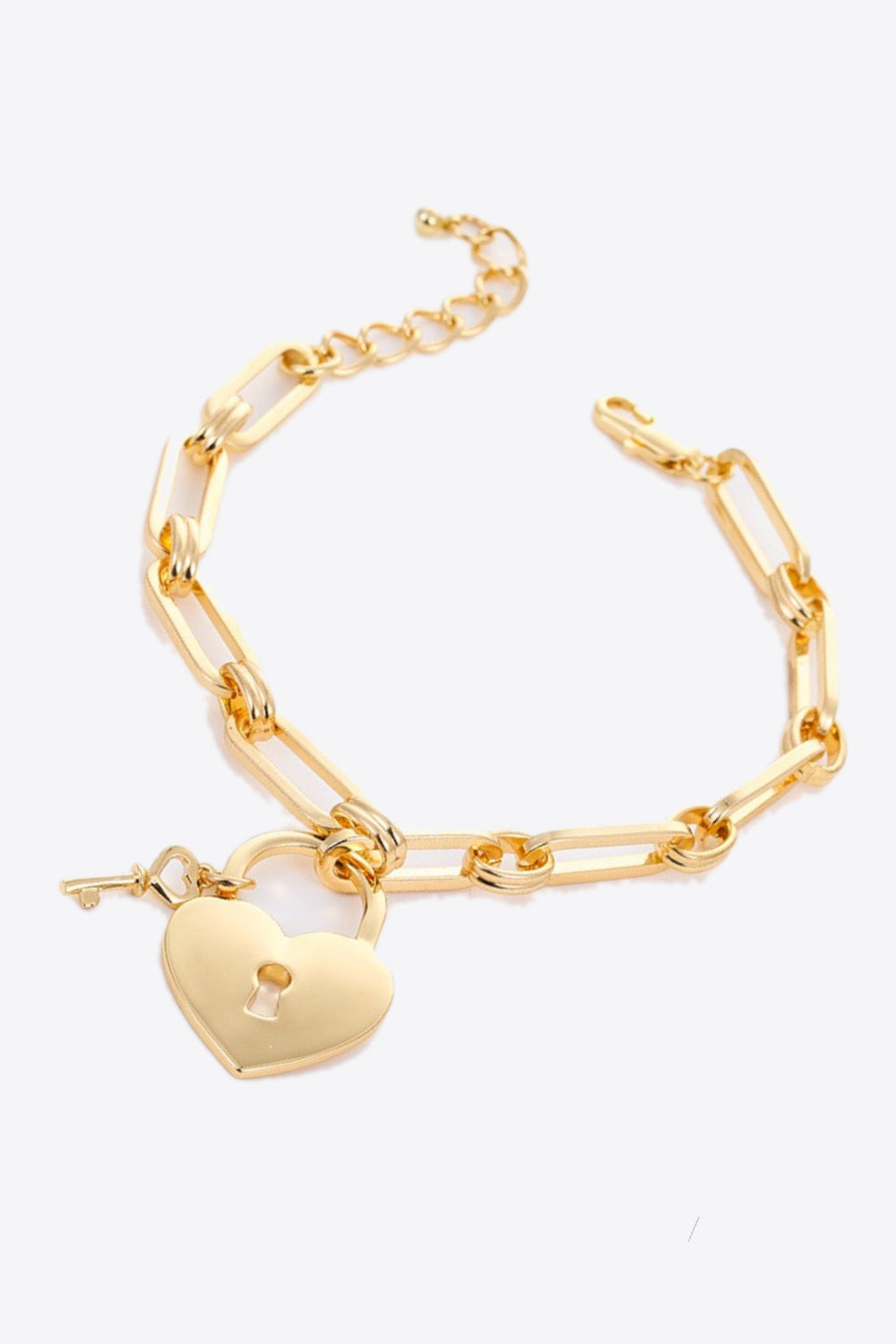 5-Piece Wholesale Heart Lock Charm Chain Bracelet