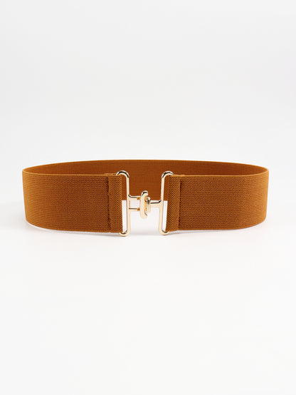 Elastic Wide Belt Caramel One Size