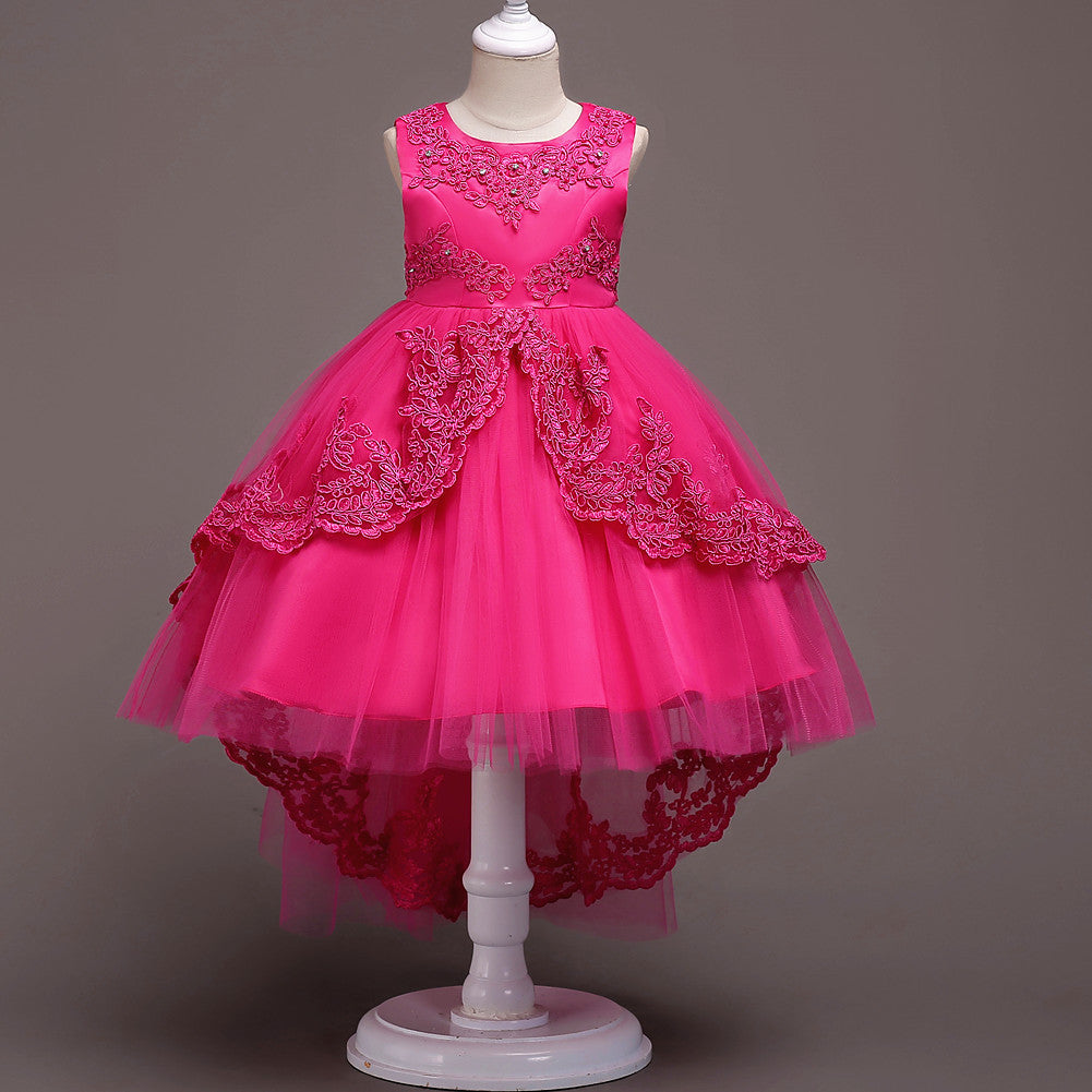 Children's dresses princess dresses Rose Red