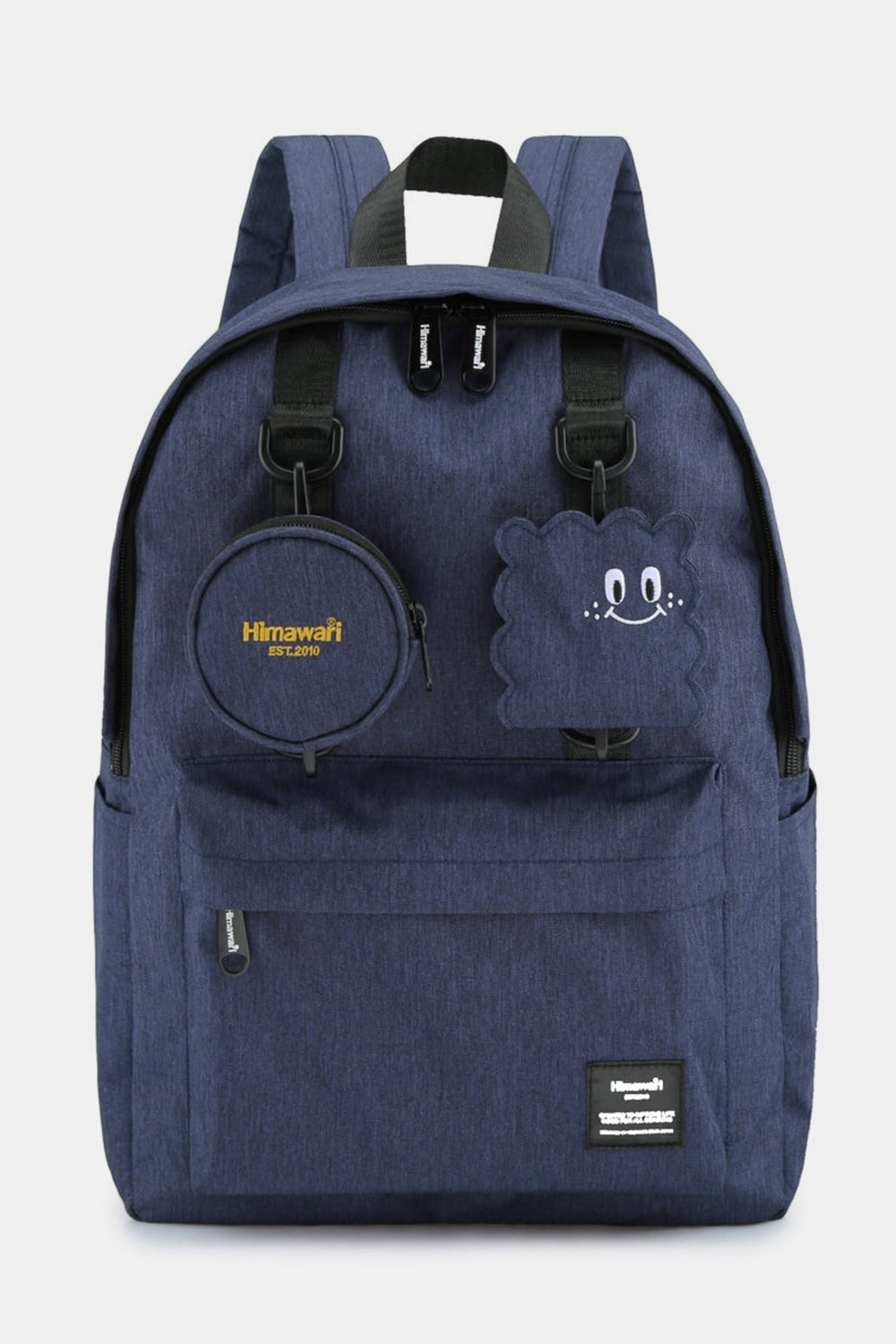 Himawari Waterproof Canvas Backpack Bag with Removable Coin Purse Navy One Size