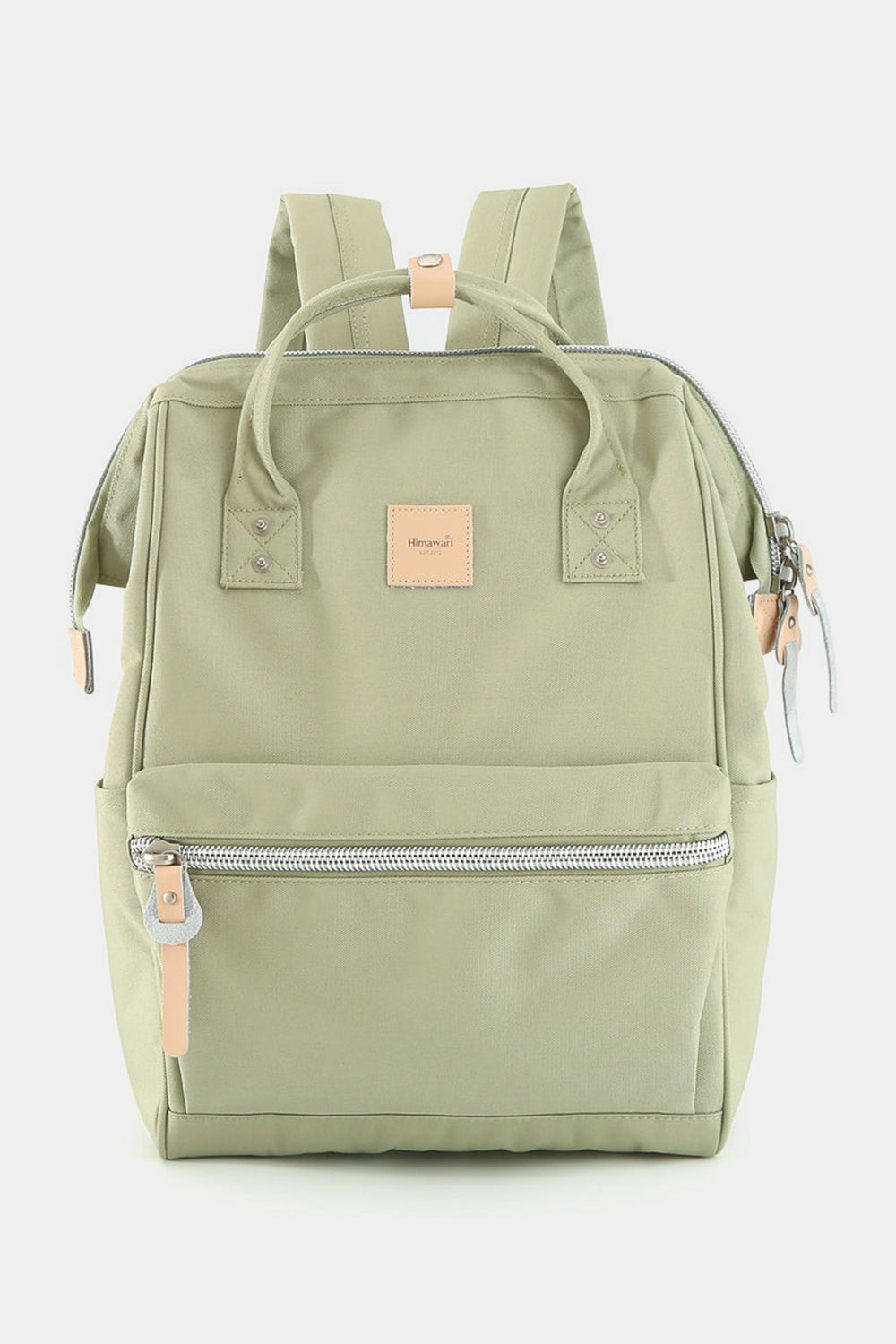 Himawari Water Resistant Canvas Backpack Bag with Side Pockets Pistachio One Size