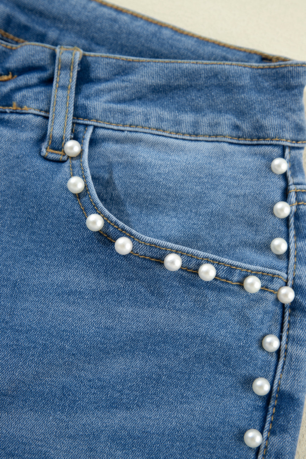 Dusk Blue Pearl Boot Cut Denim Jeans