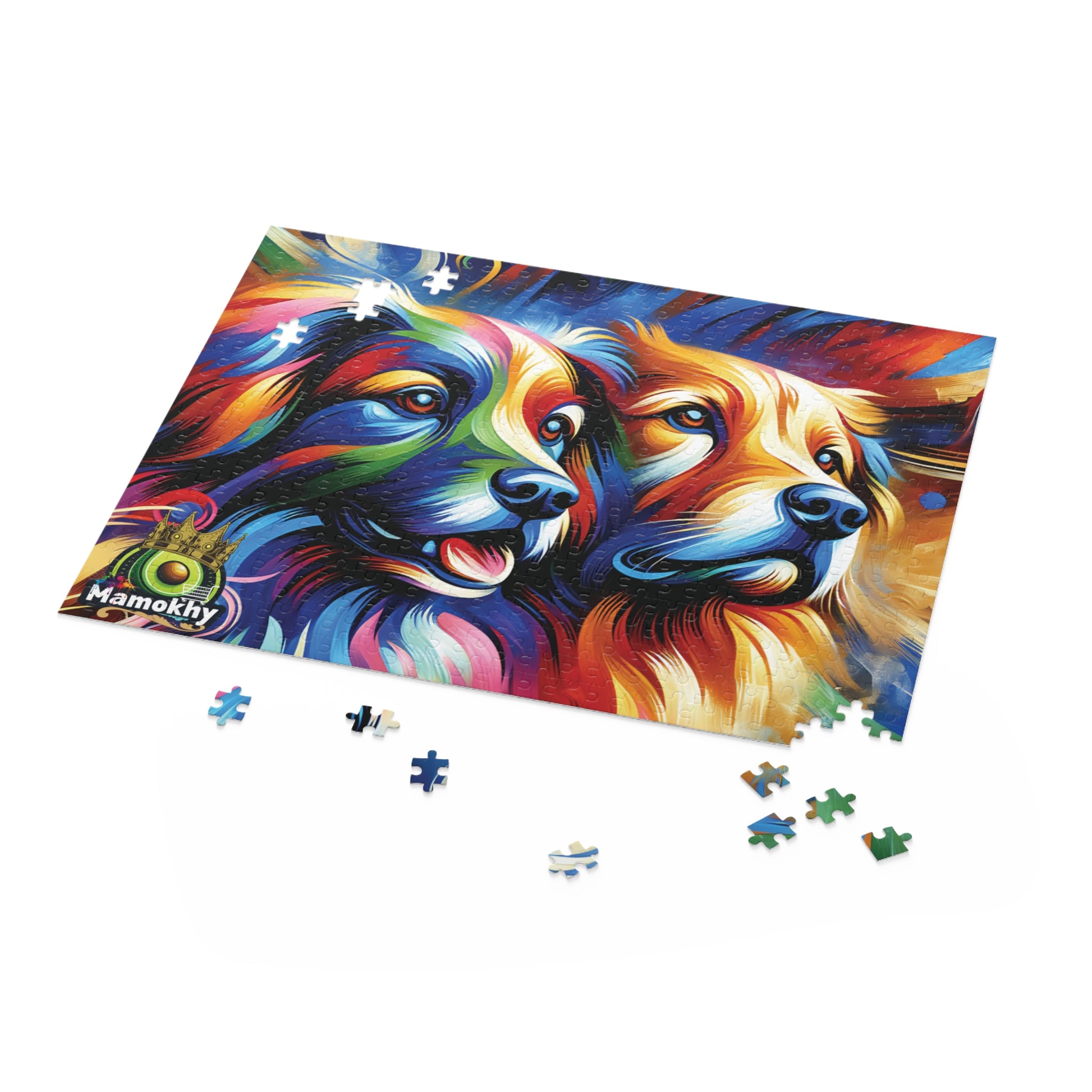 Puzzle Set - Paws & Puzzles: Dual Dog Delight - Custom 120, 252, 500-Piece Puzzles