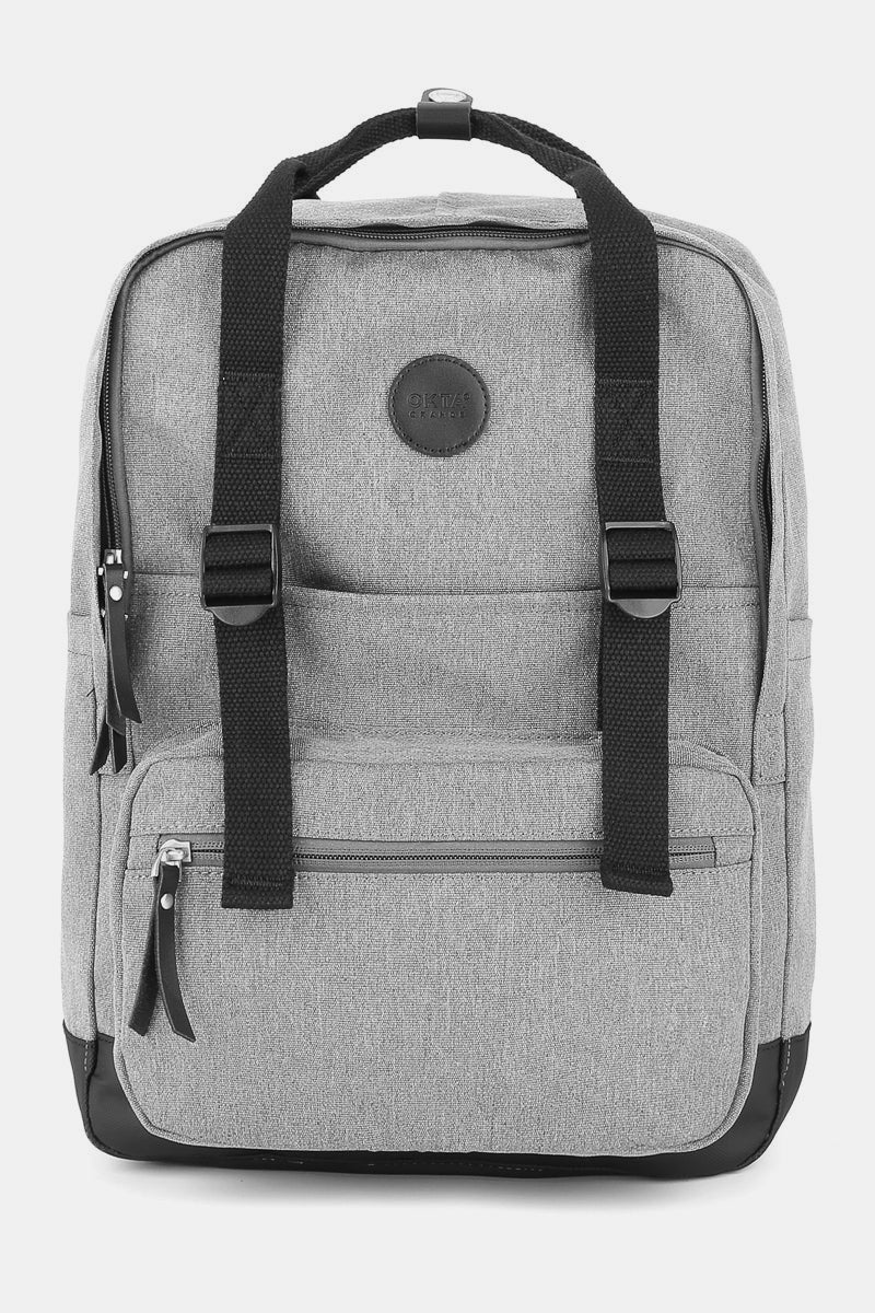 Himawari Waterproof Canvas Backpack Bag with Side Pockets Gray One Size