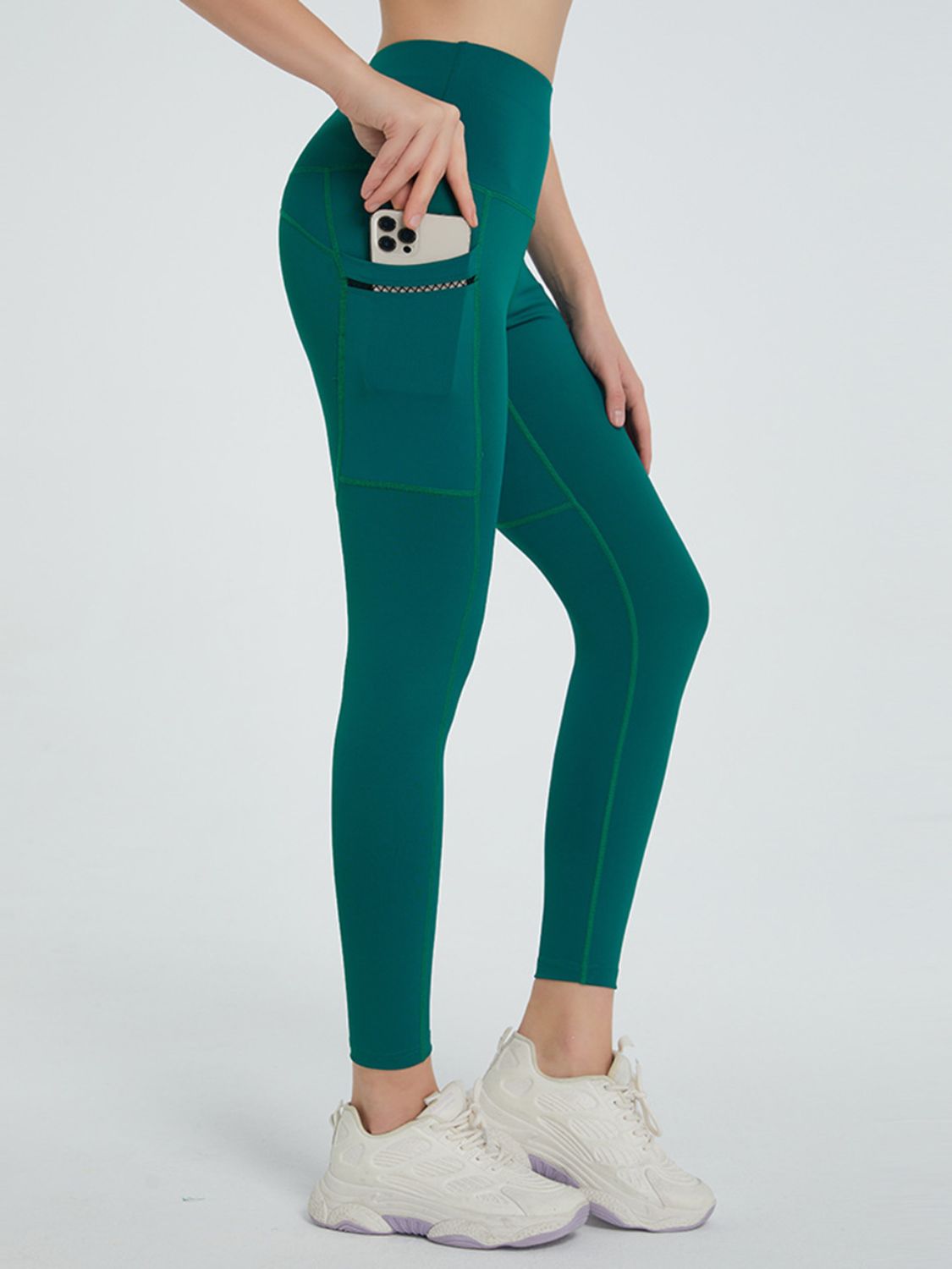 High Waist Active Leggings Dark Green