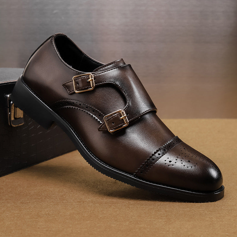 Low-Top Leather Shoes | Fashion British Style Business Formal Wear Casual Men's Shoes Brown