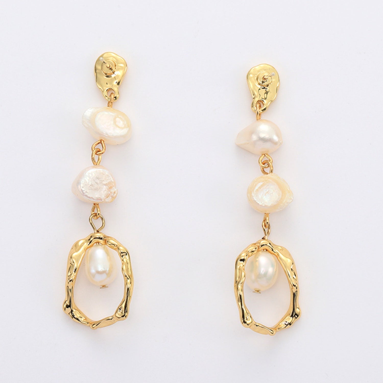 Gold-Plated Freshwater Pearl Earrings - Thandynie