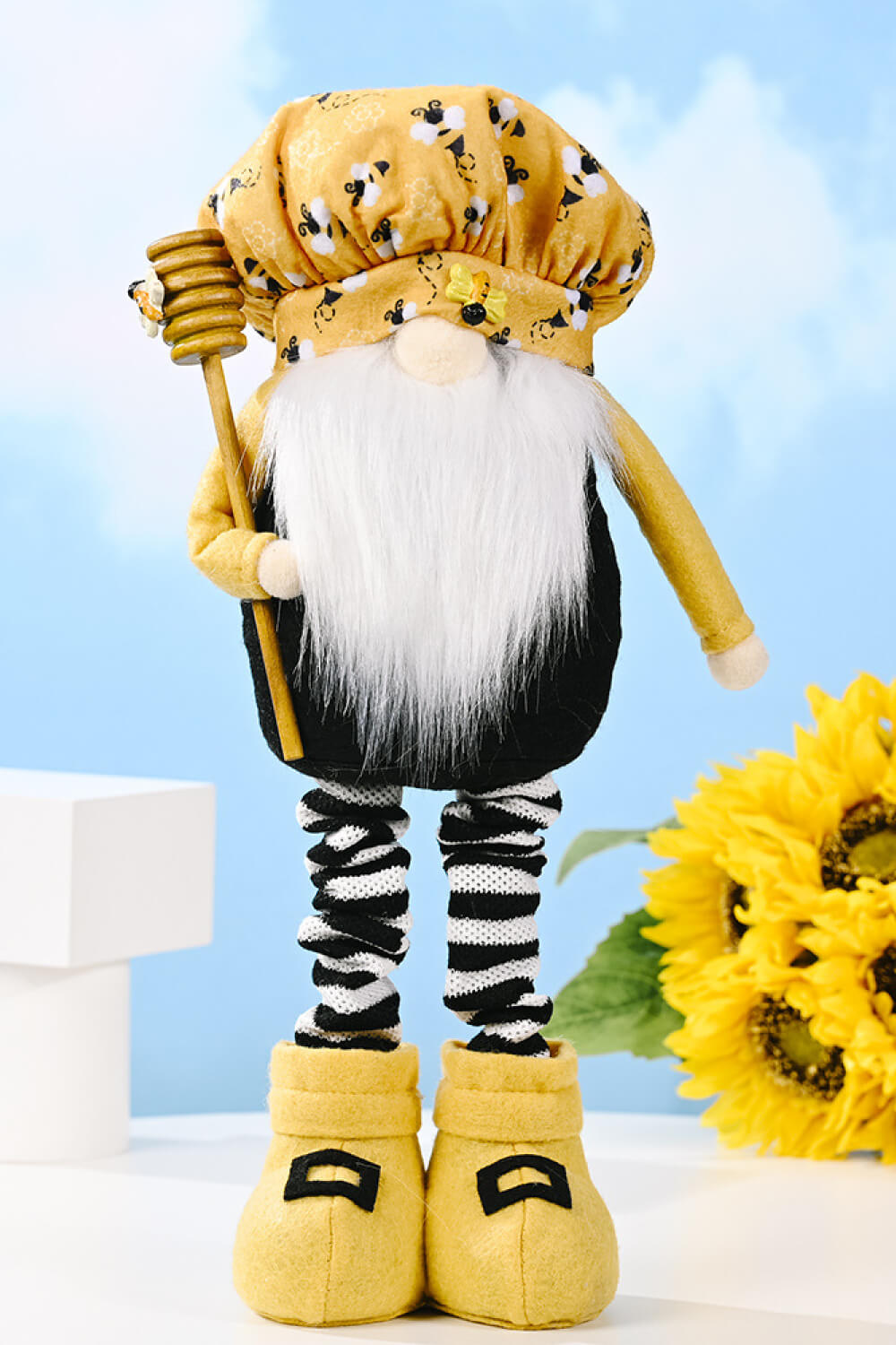 Bee Print Telescopic Leg Gnome Beard One Size