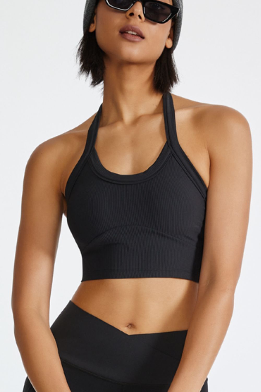 Halter Neck Active Cami Black