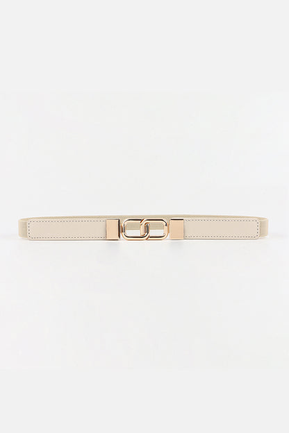 Geometric Double Buckle Elastic Belt Cream One Size