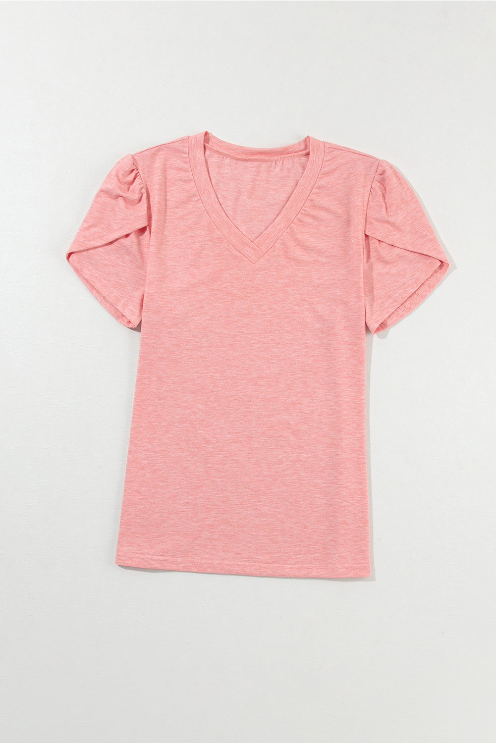 V-Neck Petal Sleeve T-Shirt - Thandynie