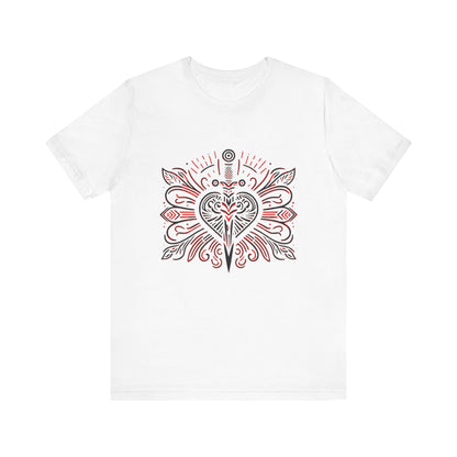 Erzulie Dantor Symbol T-Shirt, Loa Voodoo Tee, Haitian Vodou Shirt, African Religion Top, Ethical Fashion, Durable Clothing White