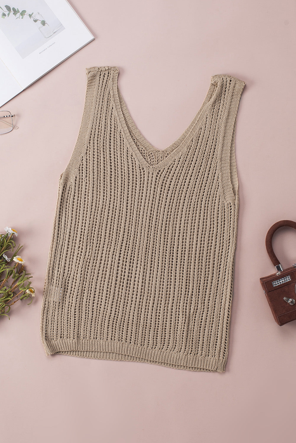 V-Neck Wide Strap Knit Vest