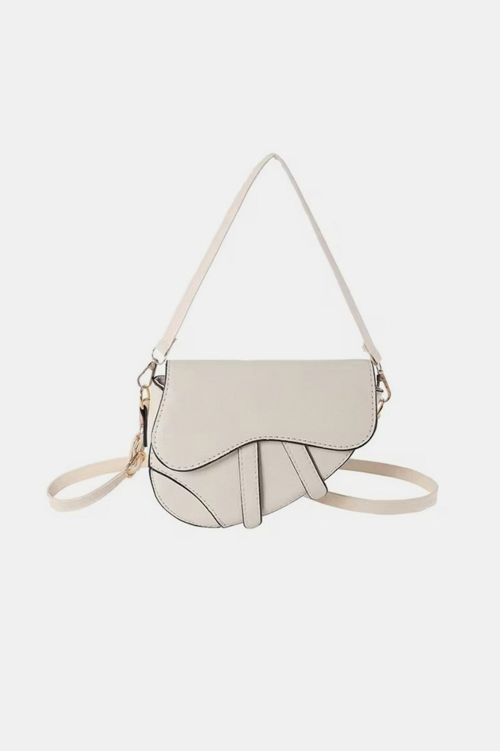 Zenana Zenana Crossbody Saddle Bag Off White One Size