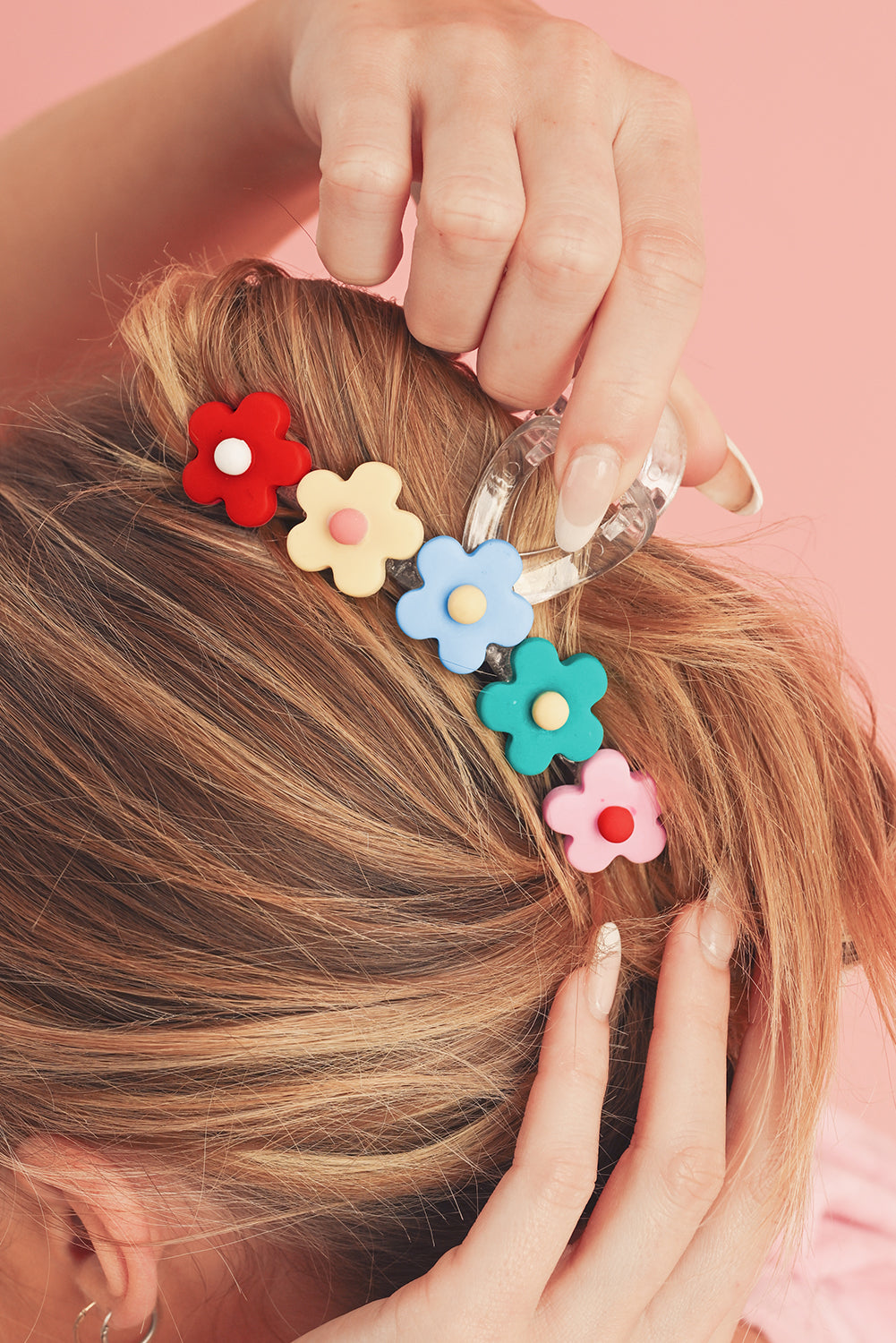 Multicolour Flowers Cute Hair Claw Clip Multicolour ONE SIZE Acrylic