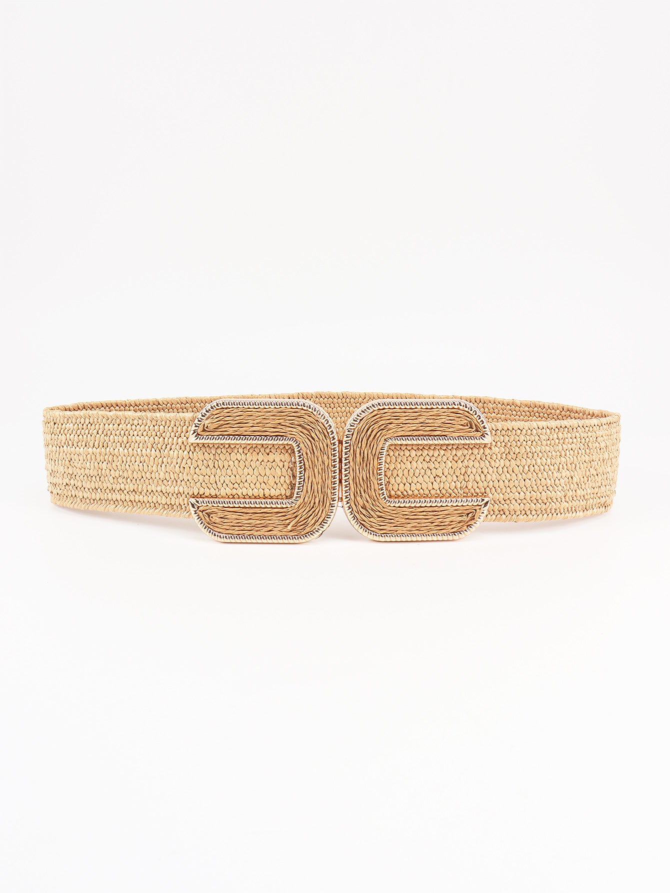 Wide Braid Belt Khaki One Size