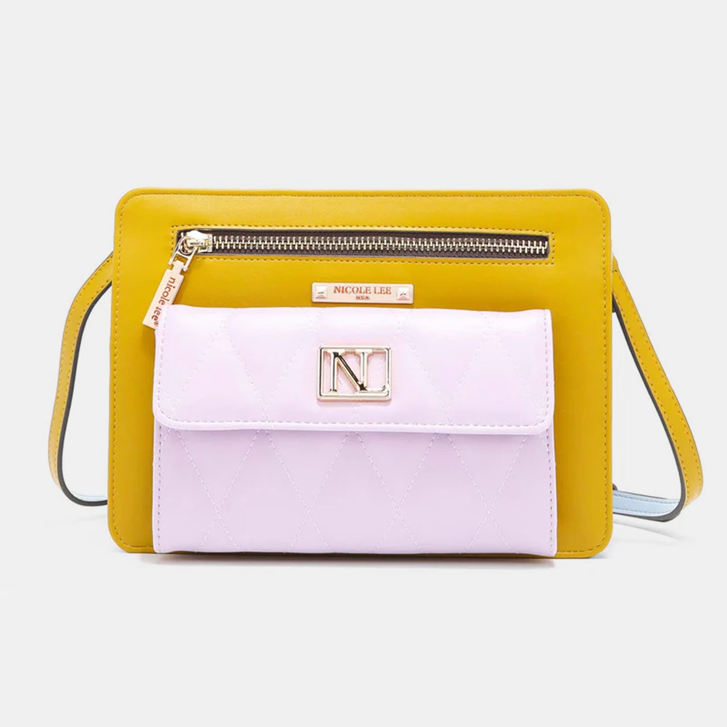 Nicole Lee USA Color Block Crossbody Bag Yellow One Size