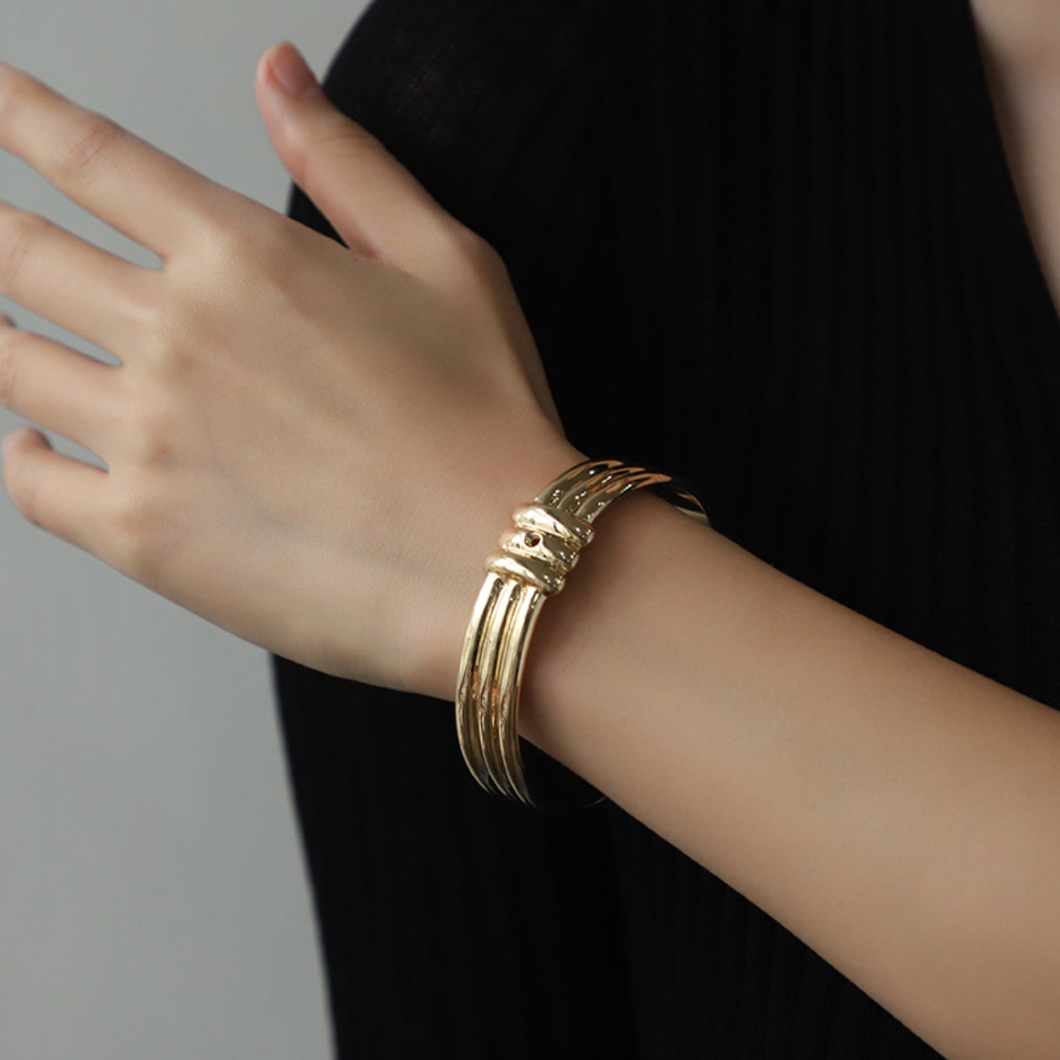 Gold-Plated Alloy Cuff Bracelet Style A One Size