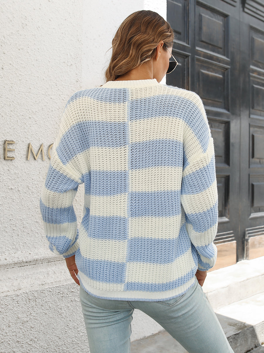 Two-Tone Dropped Shoulder Sweater