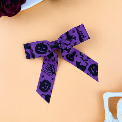 2-Piece Polyester Bow Hair Clip Violet One Size