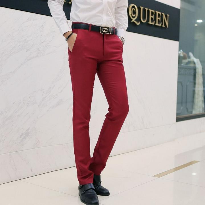 Fashion Simple Business Suit Casual Trousers Red