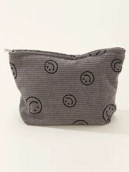 Zenana Corduroy Smile Clutch Bag Dark Gray One Size