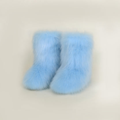 Thermal Fuzzy Platform Boots Pastel Blue