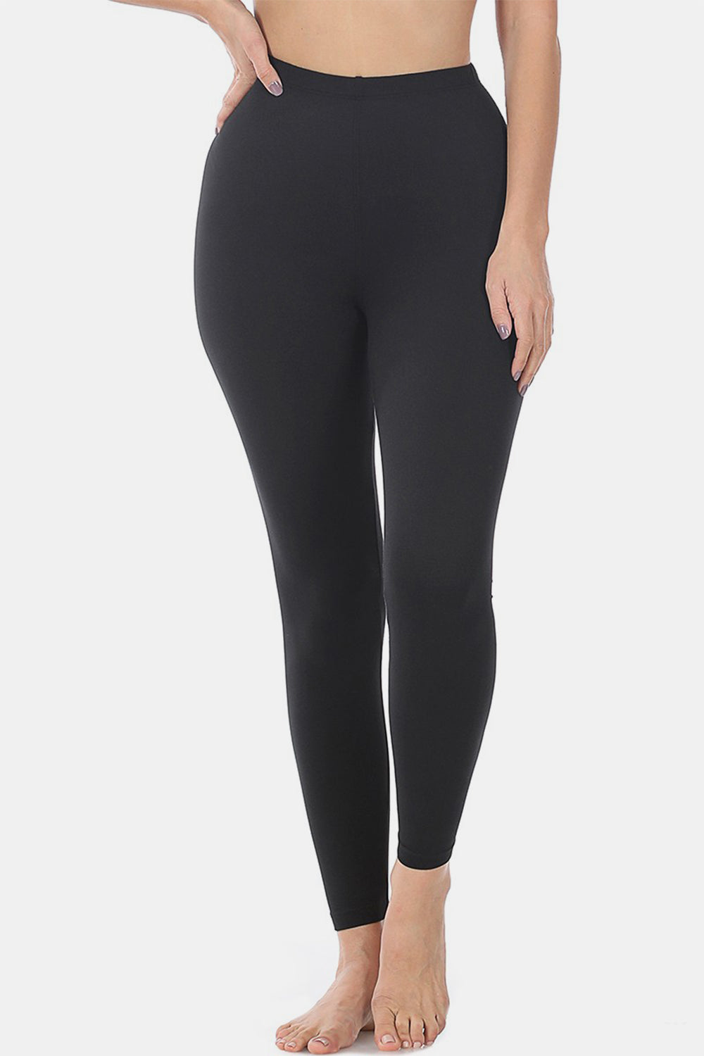 Zenana Premium Microfiber High Waist Leggings BLACK