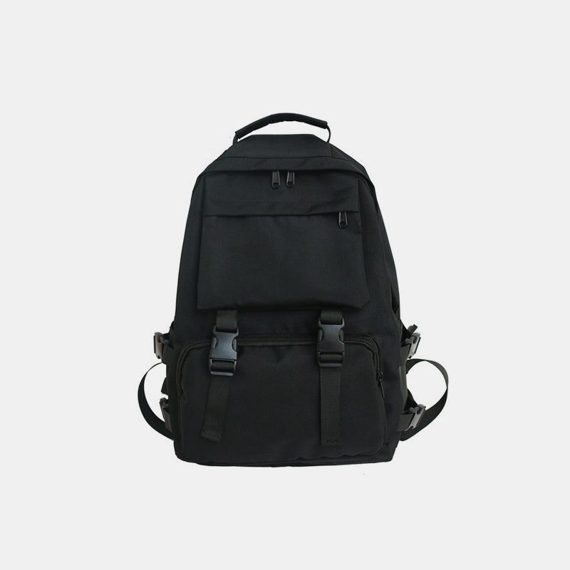 Oxford Cloth Adjustable Straps Backpack Bag Black One Size